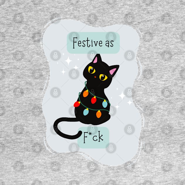 Festive as F*ck  - Festive AF Cat by applebubble